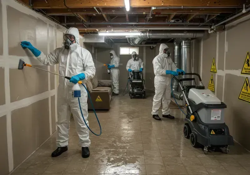 Basement Moisture Removal and Structural Drying process in Haughton, LA